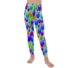 Background Pattern Design Colorful Bubbles Kids  Lightweight Velour Leggings by Ravend