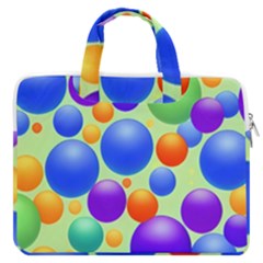 Background Pattern Design Colorful Bubbles Macbook Pro 13  Double Pocket Laptop Bag by Ravend