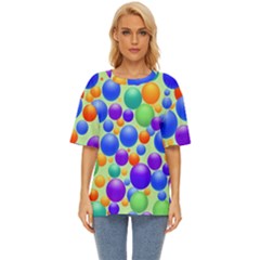 Background Pattern Design Colorful Bubbles Oversized Basic Tee by Ravend