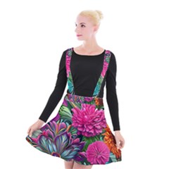 Flowers Nature Spring Blossom Flora Petals Art Suspender Skater Skirt by Ravend