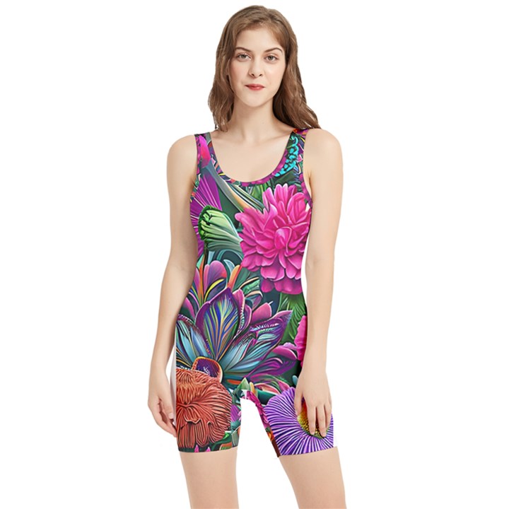 Flowers Nature Spring Blossom Flora Petals Art Women s Wrestling Singlet