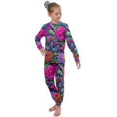 Flowers Nature Spring Blossom Flora Petals Art Kids  Long Sleeve Set  by Ravend