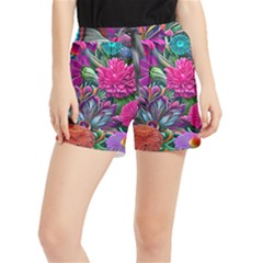 Flowers Nature Spring Blossom Flora Petals Art Women s Runner Shorts by Ravend