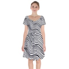 Black And White Cartoon Coloring Short Sleeve Bardot Dress by Ravend