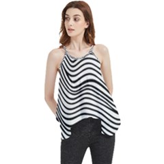 Black And White Cartoon Coloring Flowy Camisole Tank Top by Ravend