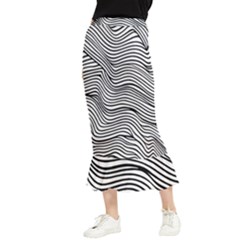 Black And White Cartoon Coloring Maxi Fishtail Chiffon Skirt by Ravend