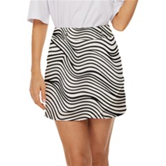 Black And White Cartoon Coloring Mini Front Wrap Skirt by Ravend