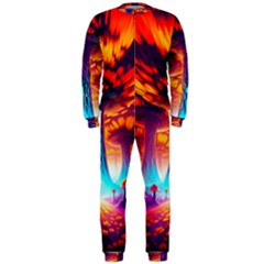 Sci-fi Fantasy Art Painting Colorful Pattern Onepiece Jumpsuit (men) by Ravend