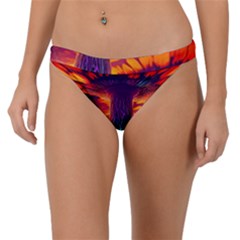 Sci-fi Fantasy Art Painting Colorful Pattern Band Bikini Bottoms by Ravend