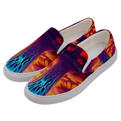 Sci-fi Fantasy Art Painting Colorful Pattern Men s Canvas Slip Ons by Ravend