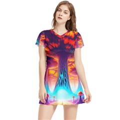 Sci-fi Fantasy Art Painting Colorful Pattern Women s Sports Skirt by Ravend