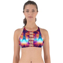 Sci-fi Fantasy Art Painting Colorful Pattern Perfectly Cut Out Bikini Top by Ravend