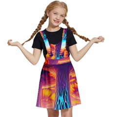 Sci-fi Fantasy Art Painting Colorful Pattern Kids  Apron Dress by Ravend