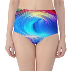 Art Fantasy Painting Colorful Pattern Design Classic High-waist Bikini Bottoms by Ravend