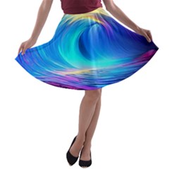 Art Fantasy Painting Colorful Pattern Design A-line Skater Skirt by Ravend