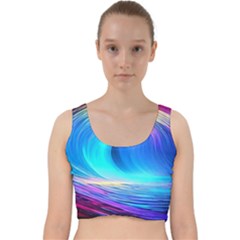 Art Fantasy Painting Colorful Pattern Design Velvet Racer Back Crop Top by Ravend