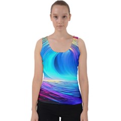 Art Fantasy Painting Colorful Pattern Design Velvet Tank Top by Ravend