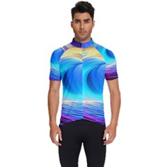 Art Fantasy Painting Colorful Pattern Design Men s Short Sleeve Cycling Jersey by Ravend