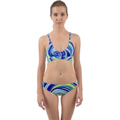 Pattern Design Swirl Watercolor Art Wrap Around Bikini Set by Ravend