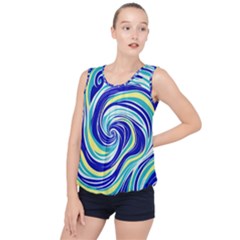 Pattern Design Swirl Watercolor Art Bubble Hem Chiffon Tank Top by Ravend