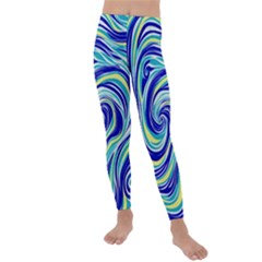 Pattern Design Swirl Watercolor Art Kids  Lightweight Velour Leggings by Ravend