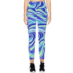 Pattern Design Swirl Watercolor Art Pocket Leggings  by Ravend