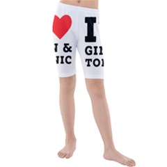 I Love Gin And Tonic Kids  Mid Length Swim Shorts by ilovewhateva