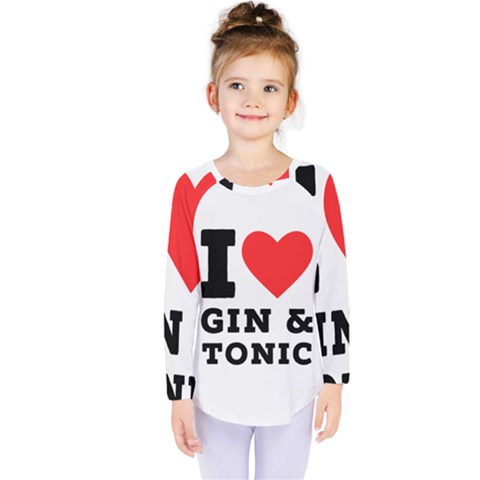 I Love Gin And Tonic Kids  Long Sleeve Tee by ilovewhateva