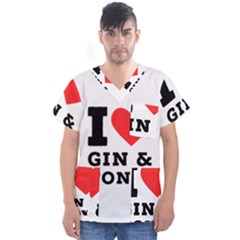 I Love Gin And Tonic Men s V-neck Scrub Top