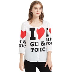 I Love Gin And Tonic Chiffon Quarter Sleeve Blouse by ilovewhateva