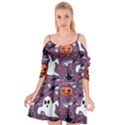 Pumpkin Ghost Witch Hat Halloween Sketch Holiday Cutout Spaghetti Strap Chiffon Dress View1