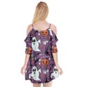 Pumpkin Ghost Witch Hat Halloween Sketch Holiday Cutout Spaghetti Strap Chiffon Dress View2