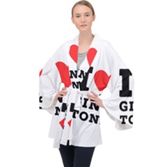 I Love Gin And Tonic Long Sleeve Velvet Kimono  by ilovewhateva