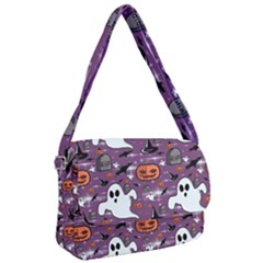 Pumpkin Ghost Witch Hat Halloween Sketch Holiday Courier Bag by Ravend