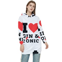 I Love Gin And Tonic Women s Long Oversized Pullover Hoodie