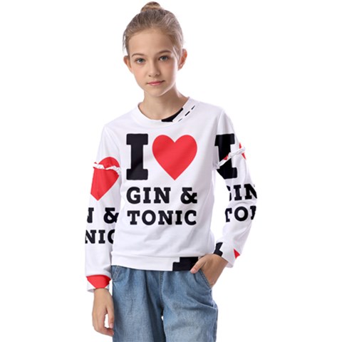 I Love Gin And Tonic Kids  Long Sleeve Tee With Frill  by ilovewhateva