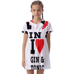 I Love Gin And Tonic Kids  Asymmetric Collar Dress by ilovewhateva