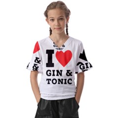 I Love Gin And Tonic Kids  V-neck Horn Sleeve Blouse by ilovewhateva