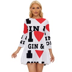 I Love Gin And Tonic Long Sleeve Babydoll Dress