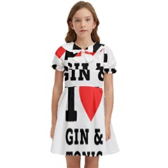 I Love Gin And Tonic Kids  Bow Tie Puff Sleeve Dress by ilovewhateva