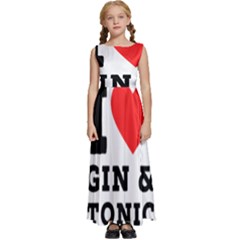 I Love Gin And Tonic Kids  Satin Sleeveless Maxi Dress by ilovewhateva