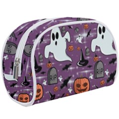 Pumpkin Ghost Witch Hat Halloween Sketch Holiday Make Up Case (large) by Ravend