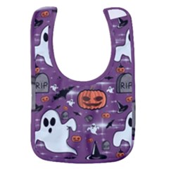 Pumpkin Ghost Witch Hat Halloween Sketch Holiday Baby Bib by Ravend