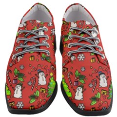 Santa Snowman Gift Holiday Christmas Cartoon Women Heeled Oxford Shoes by Ravend