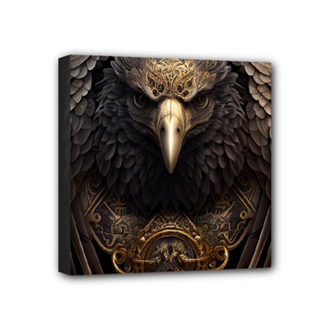 Eagle Ornate Pattern Feather Texture Mini Canvas 4  X 4  (stretched) by Ravend