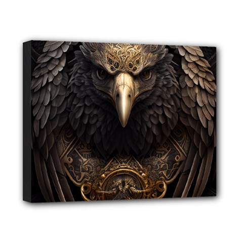 Eagle Ornate Pattern Feather Texture Canvas 10  X 8  (stretched) by Ravend