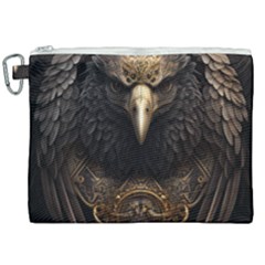 Eagle Ornate Pattern Feather Texture Canvas Cosmetic Bag (xxl) by Ravend