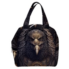 Eagle Ornate Pattern Feather Texture Boxy Hand Bag by Ravend