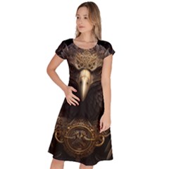 Eagle Ornate Pattern Feather Texture Classic Short Sleeve Dress by Ravend