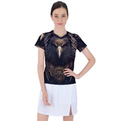 Eagle Ornate Pattern Feather Texture Women s Sports Top by Ravend